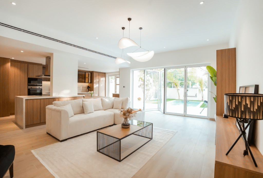 Garage conversion villa extension Dubai interior space